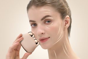 MR-2319 Microcurrent Facial Toning gold color Device