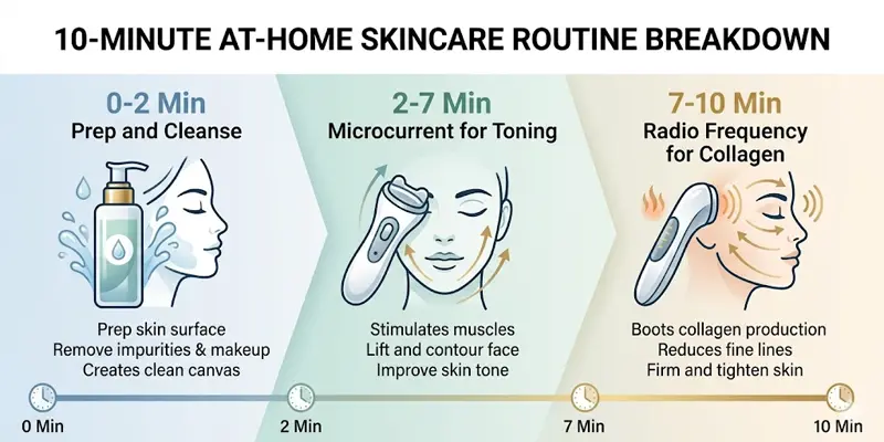 The 10-Minute At-home Beauty Device Using Routine Minute-by-Minute Breakdown